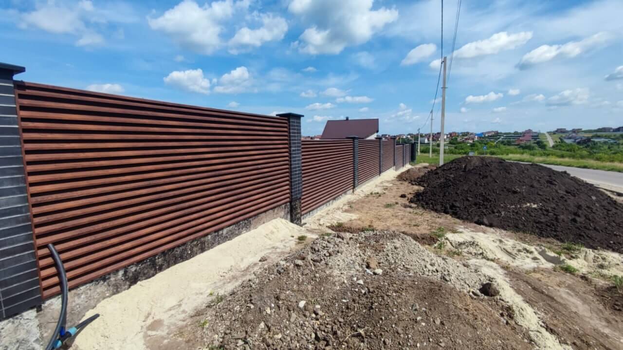 Забор-жалюзи из ламелей 54м ЭКО-Z Античный Дуб (SteelArt) фото 1 в Таганроге